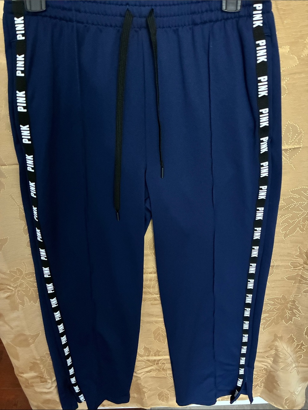 PINK Victoria's Secret Navy Drawstring Joggers with Branded Side Tape